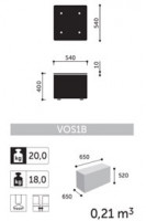 Пуф Vancouver Oto VOS2B - габаритные размеры| Profim